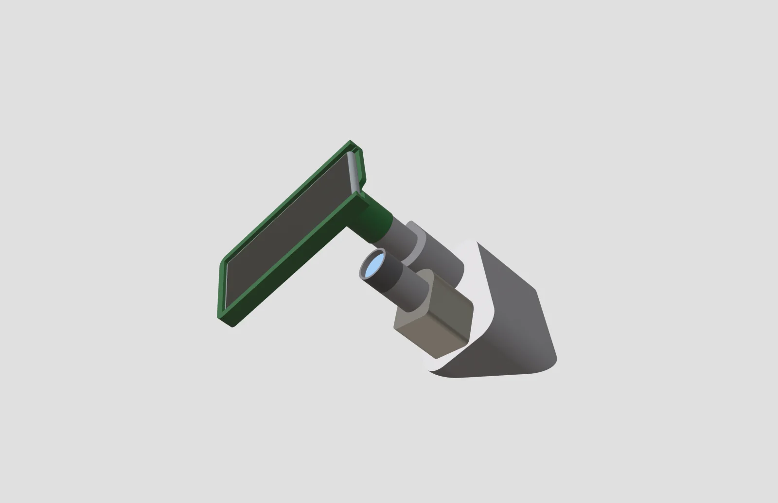 Easy smartphone adapter mounted on a microscope with a phone held above the eyepiece